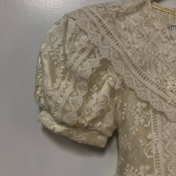 Vintage Jessica McClintock Gunne Sax girls lace over satin dress size 6. - Picture 4 of 12